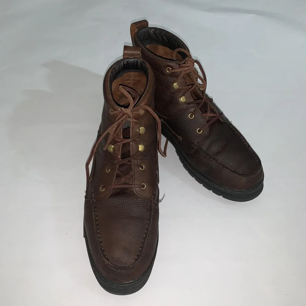Justin Boots Mens Size 13M Brown Leather Chukka Ankle Lace Up Casual Shoes